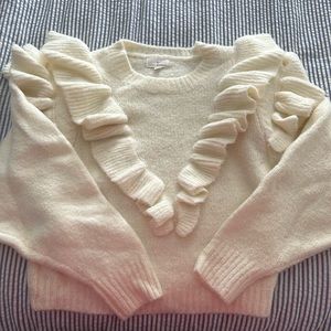 Never worn, lost. + wander cream sweater with ruffles